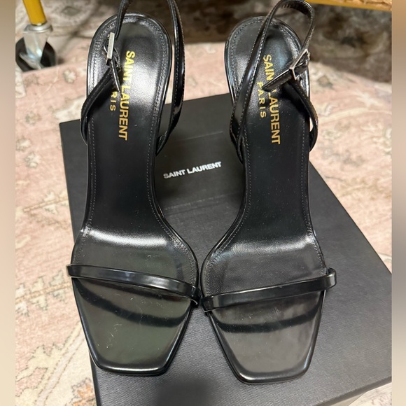 YSL Vitello Marilyn Opium 110 Black Leather Heels - Picture 3 of 7